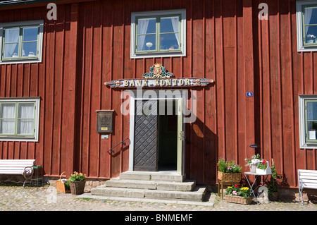 Bankenmuseum in Gamla Linköping Freilichtmuseum in Linköping, Schweden. Stockfoto