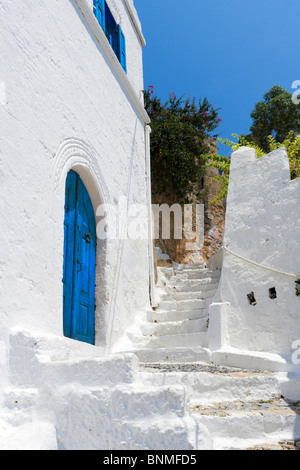 Typisches altes Haus im Dorf Lindos, Rhodos, Griechenland Stockfoto