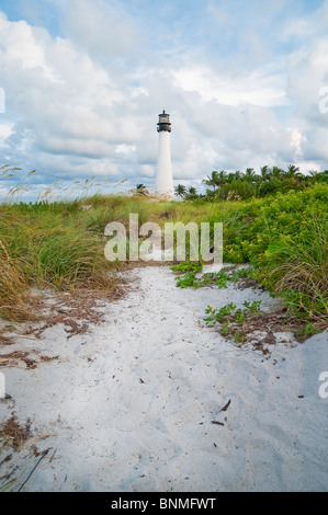 Cape Florida Lighthouse befindet sich in der Bill Baggs State Recreation Area. Key Biscayne, Florida Stockfoto