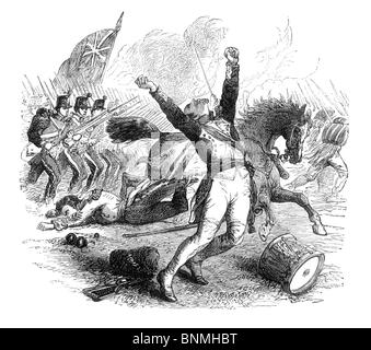 Schwarz und weiß-Abbildung des Mauerfalls Major Murphy und der französische Oberst in der Schlacht von Salamanca Juni 1812 Stockfoto