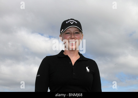 Morgan Pressel amerikanischer professioneller Golfspieler auf der 35. Tagung der Ricoh Frauen British Open im Royal Birkdale Golf Club, Southport, Merseyside, UK Stockfoto