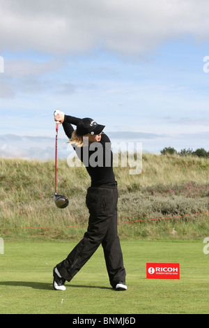 Morgan Pressel amerikanischer professioneller Golfspieler auf der 35. Tagung der Ricoh Frauen British Open im Royal Birkdale Golf Club, Southport, Merseyside, UK Stockfoto