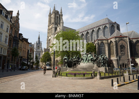 Gent Belgien EU St St. Bavo-Kathedrale in der Altstadt ist die älteste Pfarrkirche in der Stadt Stockfoto