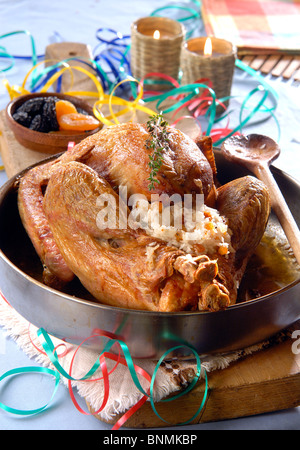 Weihnachtsgans, unterstützt in einer Schale Stockfoto