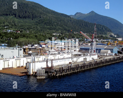 Ketchikan Alaska USA Ketchikan Gateway Borough Lachs Hauptstadt der Welt Ketchikan Werft Nr. 1 Werft Stockfoto