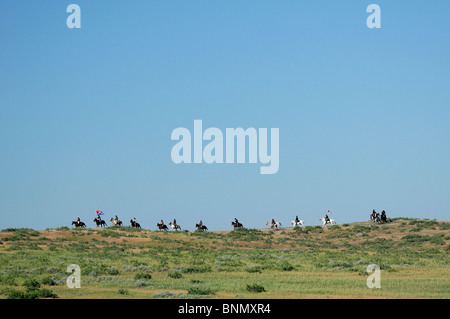 Custer's Last Stand wild West Reenactment kein Model release Hardin Montana USA Soldaten Stockfoto