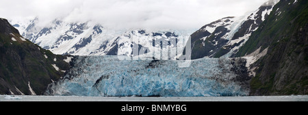 Panoramablick auf Überraschung Gletscher im Prince William Sound, Alaska Harriman Fjord Stockfoto