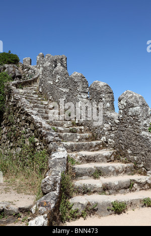 Alten Stadtmauer in der Burg der Mauren, Sintra Portugal Stockfoto