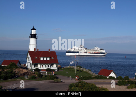 Portland Head Light in Cape Elizabeth, Maine, USA. Der Leuchtturm befindet sich am Südrand des Casco Bay. Stockfoto