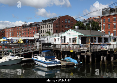 Ein Blick auf die Portland, Maine, USA, am Wasser. Stockfoto