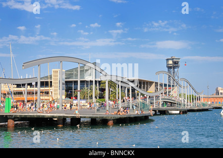 Rambla del Mar, Port Vell, Barcelona, Spanien, Europa Stockfoto