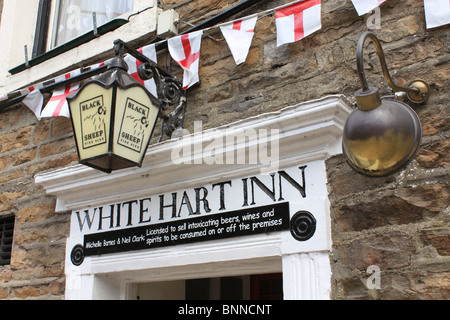 Das White Hart Inn in Markt Stadt Hawes, Wensleydale, Yorkshire Dales, England Stockfoto