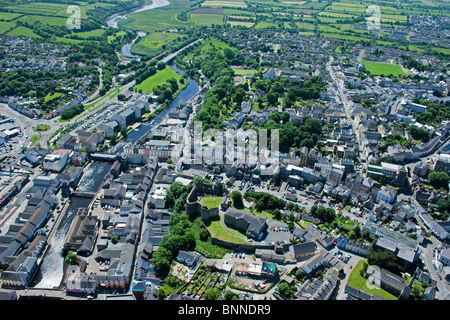 Luftaufnahme von Haverfordwest Pembrokeshire Wales UK. Riverside Entwicklung, County Hall 053942 Aerial Stockfoto