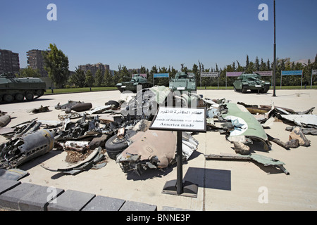 Das Damaskus Syria Panorama Militärmuseum stürzte den israelischen Phantom-Jet-Kämpfer aus dem Yom Kippur- oder Oktoberkrieg und dem 6-Tage-Krieg ab Stockfoto