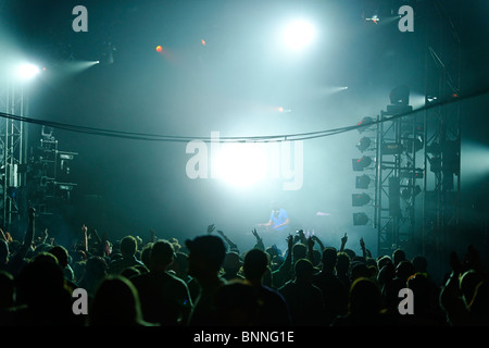 DJs arbeiten einen Veranstaltungsort. Stockfoto