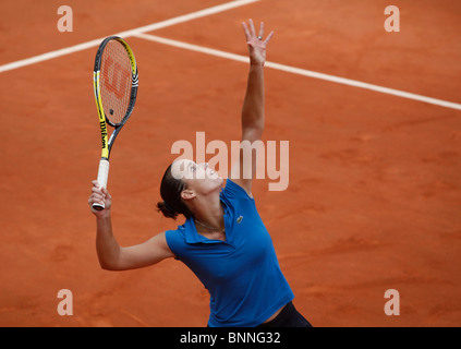 Jarmila Groth von Australien in Aktion bei der Französisch Open 2010, Roland Garros, Paris, Frankreich Stockfoto