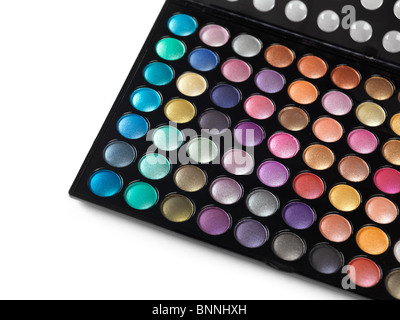 Großen Lidschatten Make-up Palette isoliert auf weißem Hintergrund. Bunten Lidschatten Make-up. Stockfoto