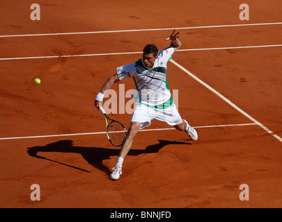 Daniel Brands Deutschland in Aktion bei der Französisch Open 2010, Roland Garros, Paris, Frankreich Stockfoto