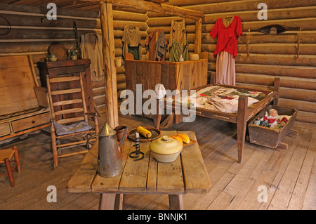 Fort Boonesboroughugh State Park Boonesborough Kentucky USA Vereinigte Staaten von Amerika Log Haus innen Stockfoto