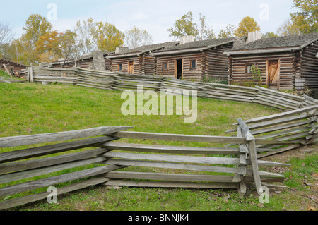 Fort Boonesboroughugh State Park Boonesborough Kentucky USA Vereinigte Staaten von Amerika Log Haus Zaun Stockfoto