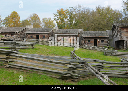 Fort Boonesboroughugh State Park Boonesborough Kentucky USA Vereinigte Staaten von Amerika Log Haus Zaun Stockfoto