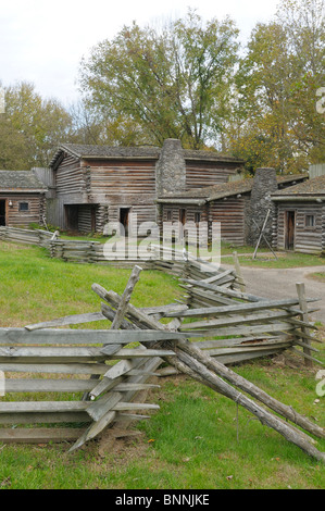 Fort Boonesboroughugh State Park Boonesborough Kentucky USA Vereinigte Staaten von Amerika Log Haus Zaun Stockfoto