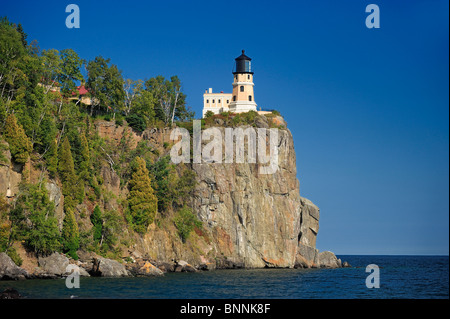 Leuchtturm Cliff Lake Superior Split Rock Leuchtturm State Park North Shore Minnesota USA Amerika Vereinigte Staaten von Amerika Stockfoto