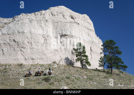 Pine Ridge Pine Ridge Indian Reservation South Dakota USA Amerika Vereinigte Staaten von Amerika Reiten Reiten-Gruppe Stockfoto