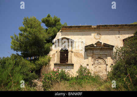 Alte Ruinen von Sassia Kloster, Kefalonia Griechenland Stockfoto