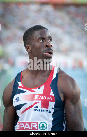 28. Juli 2010 Barcelona European Athletics Championships (Dwain Chambers) Stockfoto