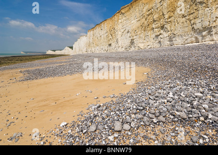 Blick auf die sieben Schwestern Klippen, Birling Gap beach, South Downs National Park, East Sussex, England, UK, GB, EU, Europa Stockfoto