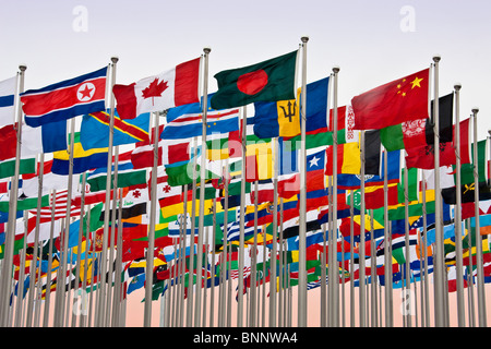 China Shanghai Expo-Welt zeigen Flaggen Fahnen internationale Reisen Tourismus Urlaub Ferien Reisen Stockfoto