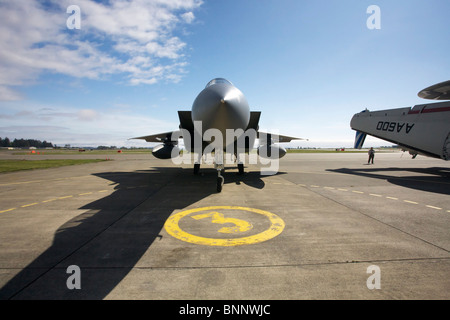 F-15 Kampfjet am Victoria International Airport in Sidney BC Canda Stockfoto