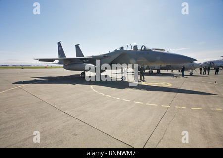 F-15 Kampfjet am Victoria International Airport in Sidney BC Canda Stockfoto