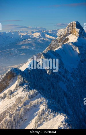 Stauberen Schweiz Kanton Appenzell Innerrhoden Alpstein Berge Winter Schnee Stockfoto