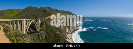 Bixby Bridge auf Rt-1 auf der schroffen Pazifischen Ozean Big Sur Küste von Kalifornien Stockfoto