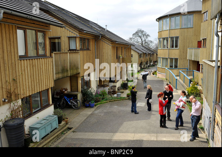 SpringHill Eco-Gehäuse, gemeinschaftliches, soziale Gemeinschaft wohnen. Stroud Gloucestershire. England, UK. Stockfoto