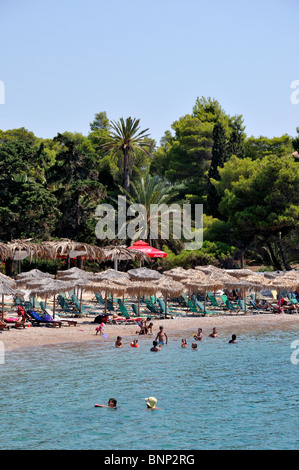 Strand von Agia Marina, Insel Spetses, Griechenland Stockfoto