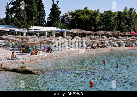 Strand von Agia Marina, Insel Spetses, Griechenland Stockfoto