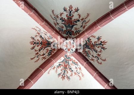 Decke Dekoration innerhalb der Kirche St. Catherine in Lenzen, Deutschland, Europa. Stockfoto