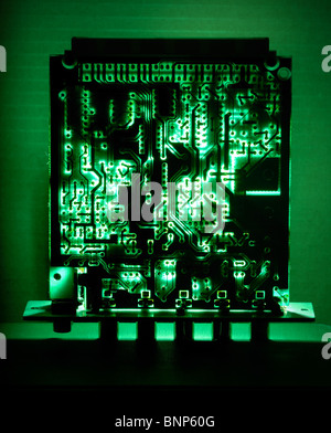 Ich beleuchtet dieses Motherboard durch erschießen einen grün-Geled flash dahinter. Stockfoto