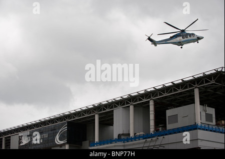 Sky Shuttle Hubschrauber Op Weg van Hong Kong Naar Macau. Stockfoto