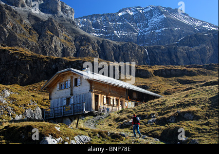 Berghütte Geltenhuette des Schweizer Alpenclubs, Naturschutzgebiet, sich-Iffigen, Berner Oberland, Schweiz Stockfoto