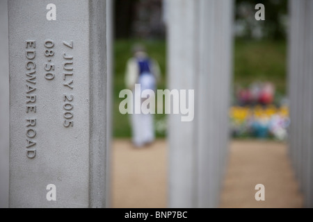 Denkmal für den 7. Juli 7/7 Bombenanschlägen in London am fünften Jahrestag der Terroranschläge. Hyde Park. Stockfoto