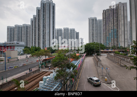 Tin Shui Wai befindet sich im nordwestlichen Teil der New Territories, Hong Kong. Eine arme Gegend mit hoher Kriminalität und sui Stockfoto