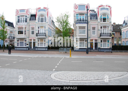 Villa Maria und Villa Blanche, ehemaliger Pilot der Jugendstil Häuser, Spuistraat Vlissingen Niederlande Stockfoto