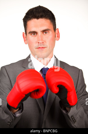 Ernst Kaufmann mit Boxhandschuhen Stockfoto