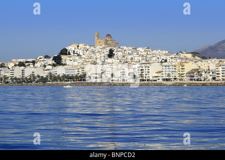 Altea-Alicante Provinz Spanien Blick vom Mittelmeer Blau des Meeres Stockfoto