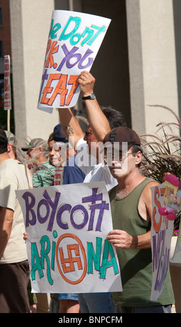 Protest gegen Arizona Zuwanderungsgesetz Stockfoto