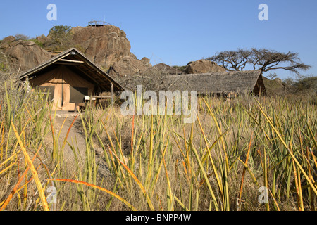 Zelt-Lodges in Olduvai Camp, Ngorongoro Conservation Area, Tansania Stockfoto